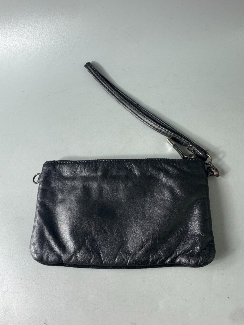 Silence + Noice Black Leather Wristlet